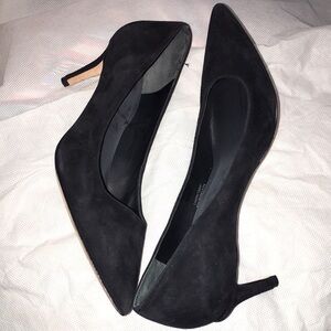 Via Spiga Black Suede Heels | Leather Upper | Size 6.5